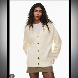 Women's Cashmere Cream Cardigan Sweater